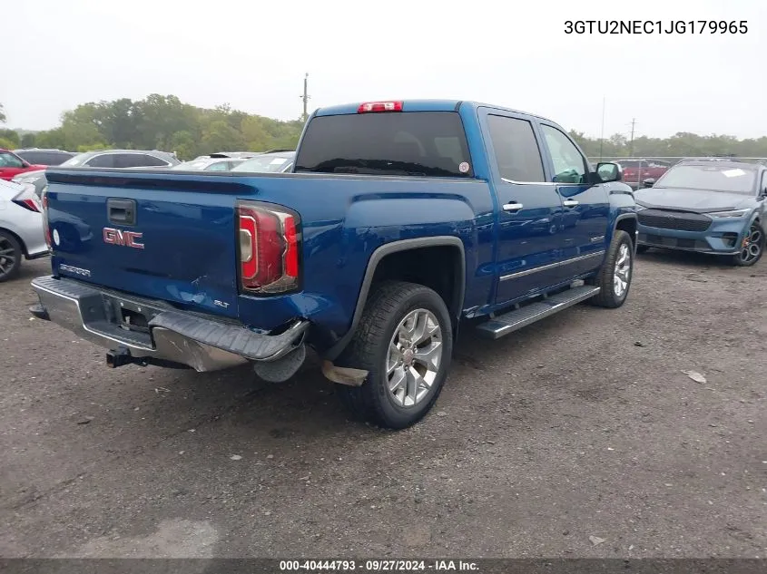 2018 GMC Sierra 1500 Slt VIN: 3GTU2NEC1JG179965 Lot: 40444793