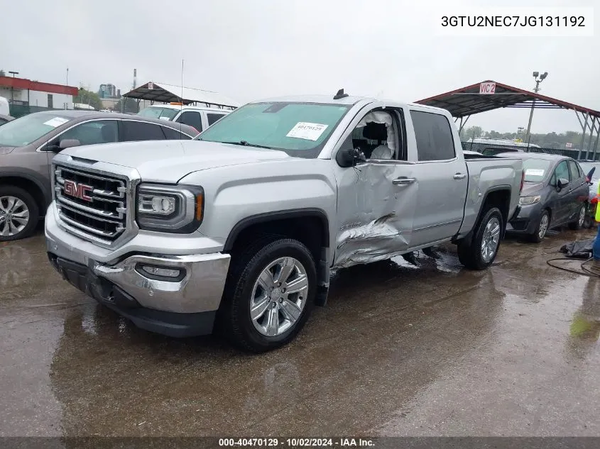 2018 GMC Sierra 1500 Slt VIN: 3GTU2NEC7JG131192 Lot: 40470129