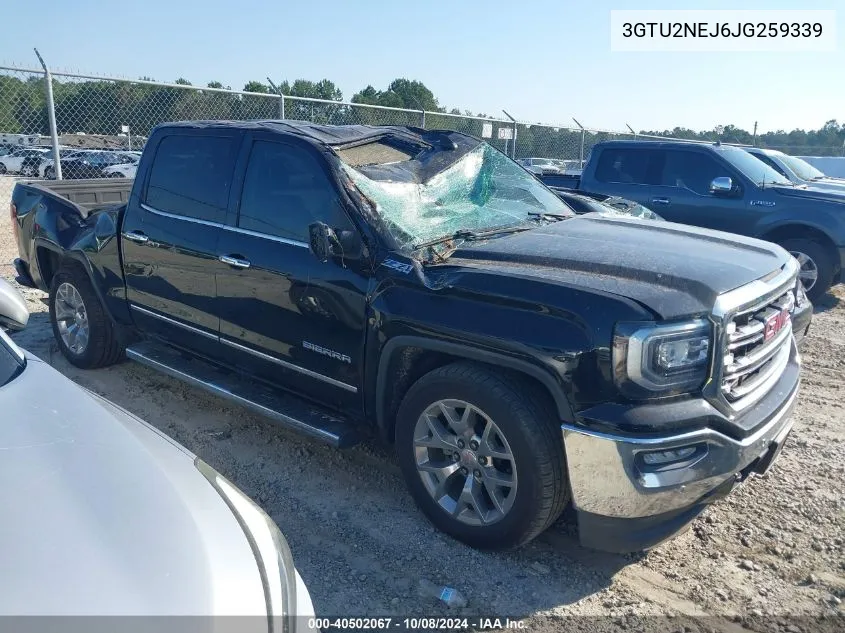 2018 GMC Sierra 1500 Slt VIN: 3GTU2NEJ6JG259339 Lot: 40502067