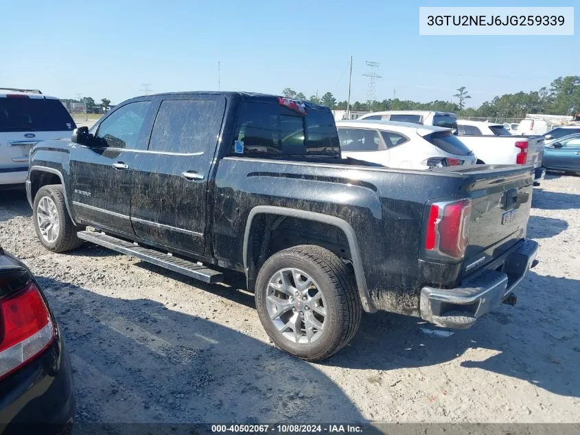 2018 GMC Sierra 1500 Slt VIN: 3GTU2NEJ6JG259339 Lot: 40502067