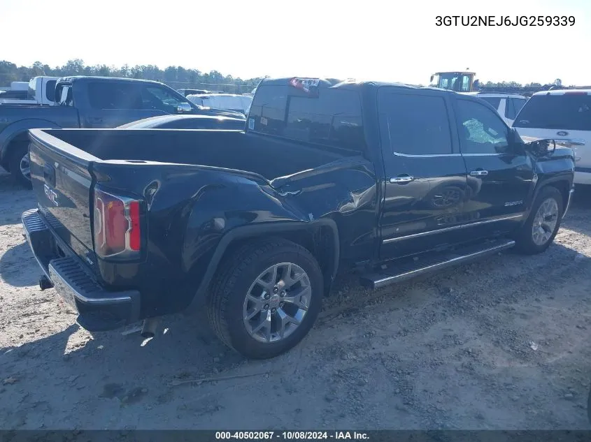 2018 GMC Sierra 1500 Slt VIN: 3GTU2NEJ6JG259339 Lot: 40502067