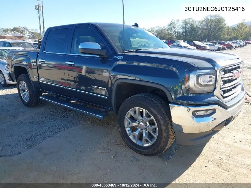 2018 GMC Sierra 1500 Slt VIN: 3GTU2NEC6JG125416 Lot: 40553469