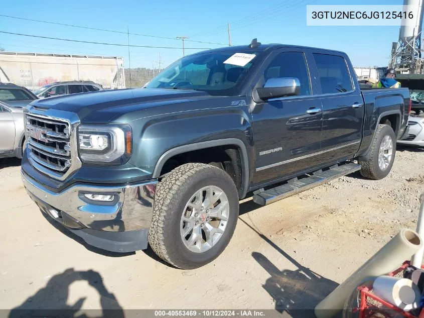 2018 GMC Sierra 1500 Slt VIN: 3GTU2NEC6JG125416 Lot: 40553469