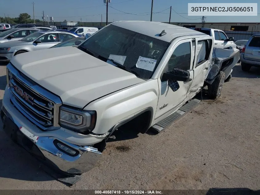 2018 GMC Sierra 1500 Slt VIN: 3GTP1NEC2JG506051 Lot: 40587418