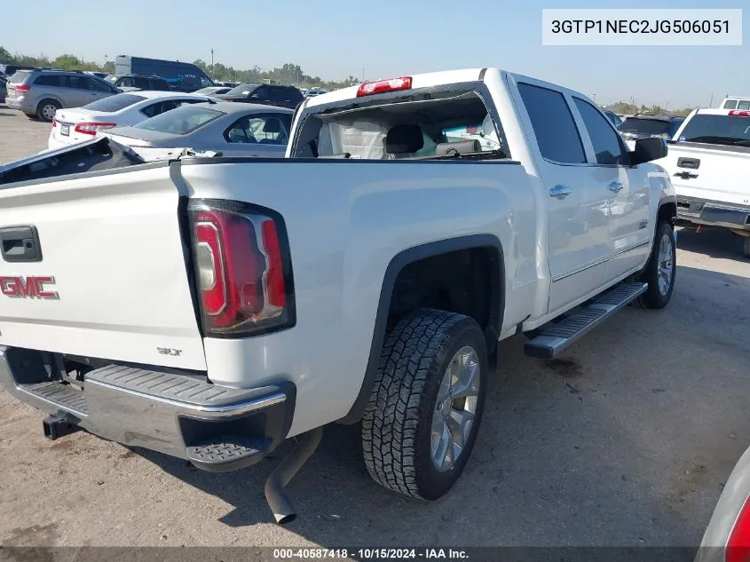 2018 GMC Sierra 1500 Slt VIN: 3GTP1NEC2JG506051 Lot: 40587418