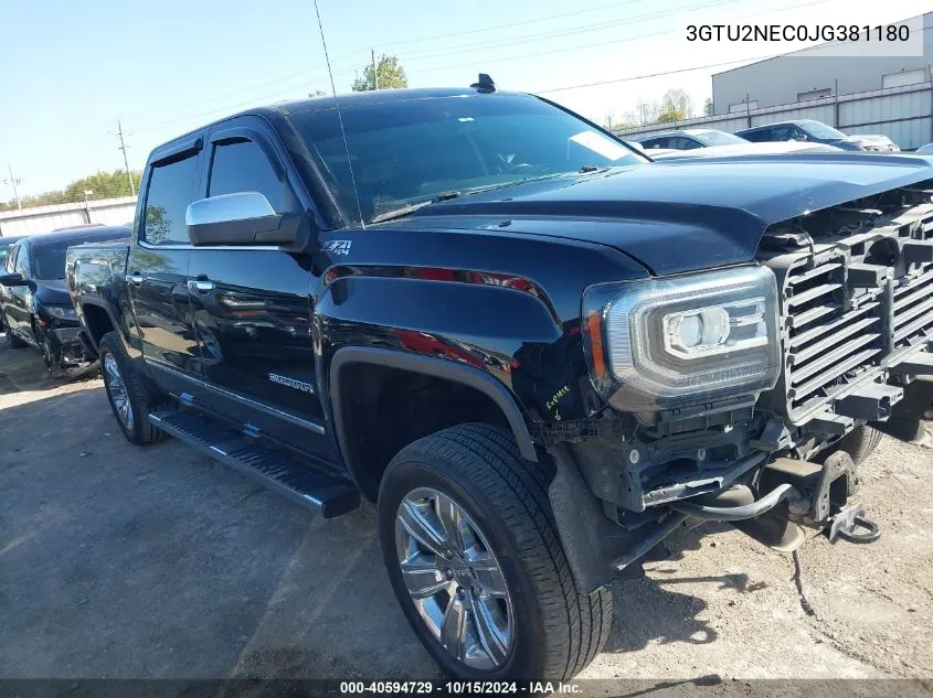 2018 GMC Sierra 1500 Slt VIN: 3GTU2NEC0JG381180 Lot: 40594729