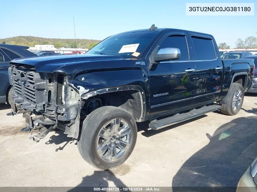 2018 GMC Sierra 1500 Slt VIN: 3GTU2NEC0JG381180 Lot: 40594729