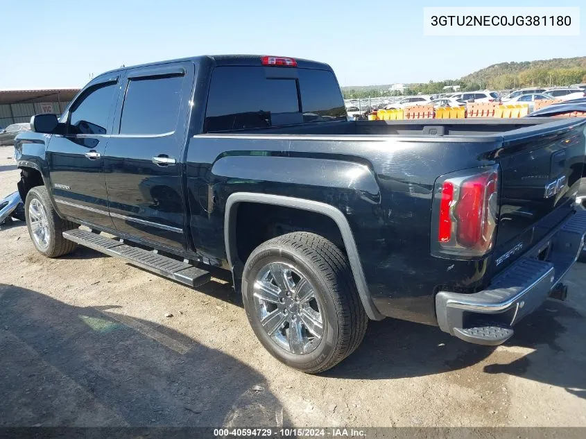 2018 GMC Sierra 1500 Slt VIN: 3GTU2NEC0JG381180 Lot: 40594729