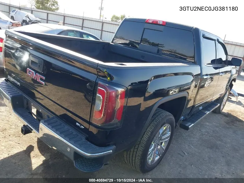 2018 GMC Sierra 1500 Slt VIN: 3GTU2NEC0JG381180 Lot: 40594729