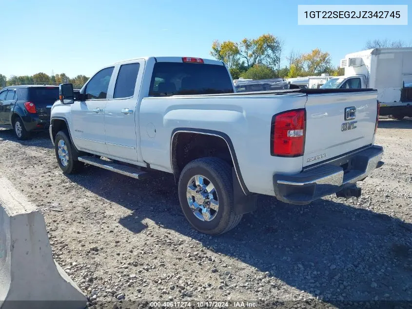 2018 GMC Sierra 2500Hd Sle VIN: 1GT22SEG2JZ342745 Lot: 40617274