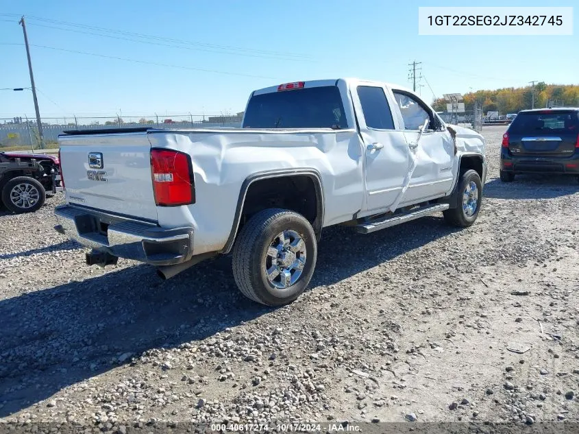 2018 GMC Sierra 2500Hd Sle VIN: 1GT22SEG2JZ342745 Lot: 40617274