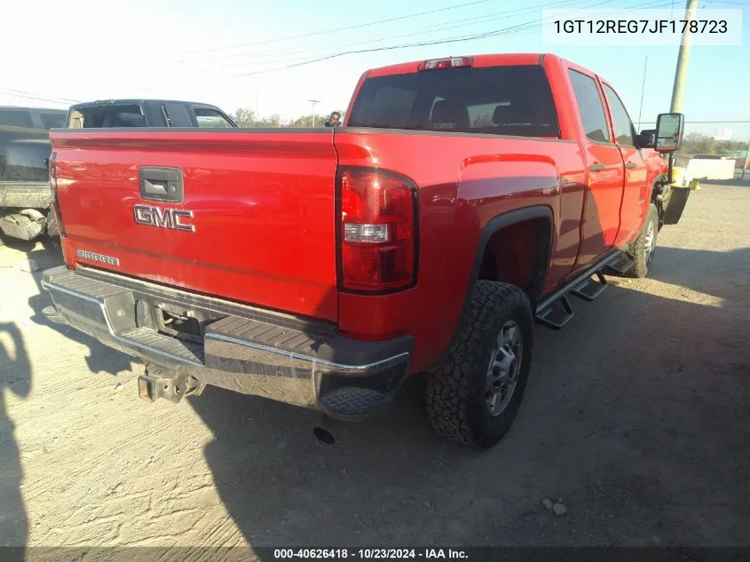 2018 GMC Sierra 2500Hd VIN: 1GT12REG7JF178723 Lot: 40626418