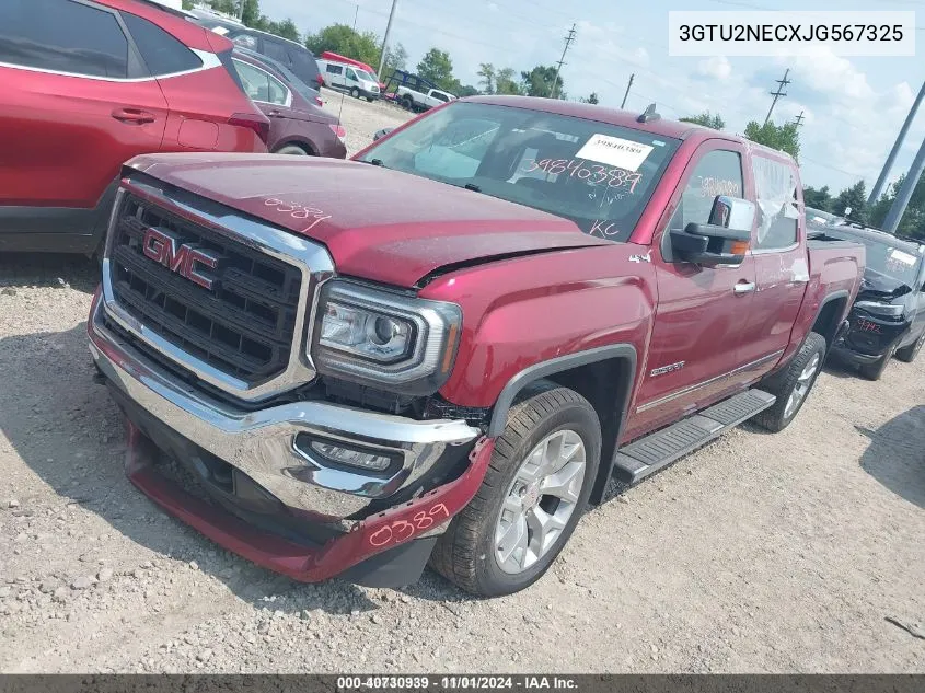 2018 GMC Sierra 1500 Slt VIN: 3GTU2NECXJG567325 Lot: 40730939