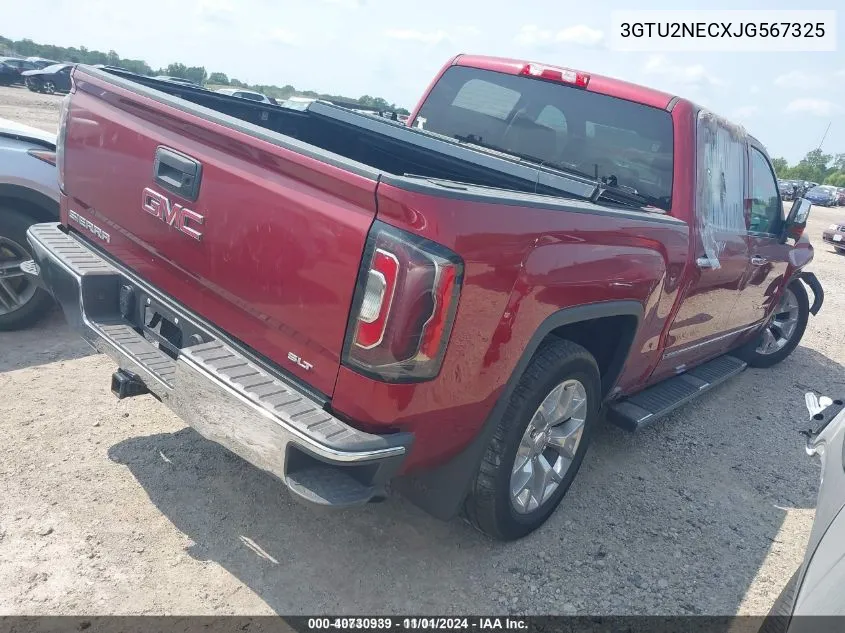 2018 GMC Sierra 1500 Slt VIN: 3GTU2NECXJG567325 Lot: 40730939