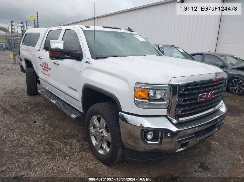 2018 GMC Sierra 2500Hd Slt VIN: 1GT12TEG7JF124478 Lot: 40731957