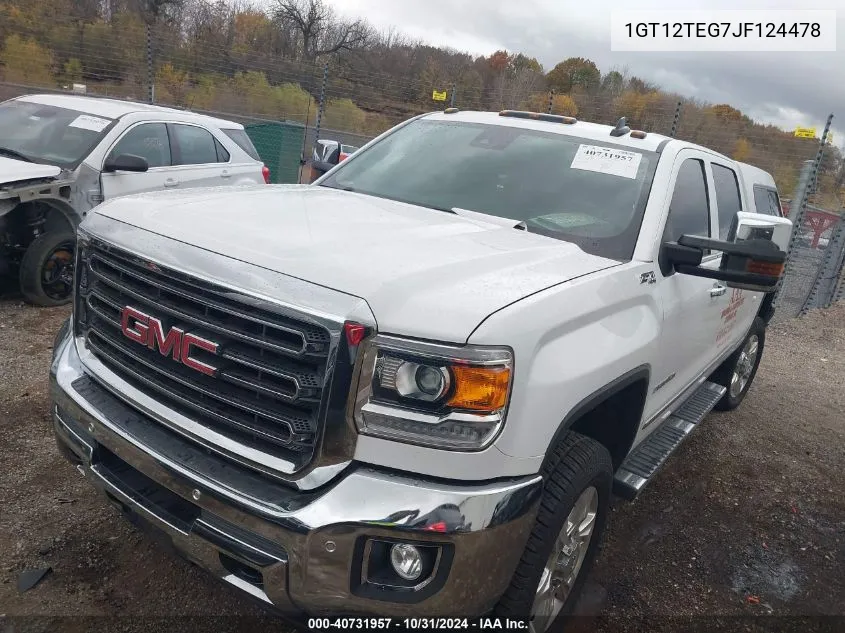 2018 GMC Sierra 2500Hd Slt VIN: 1GT12TEG7JF124478 Lot: 40731957