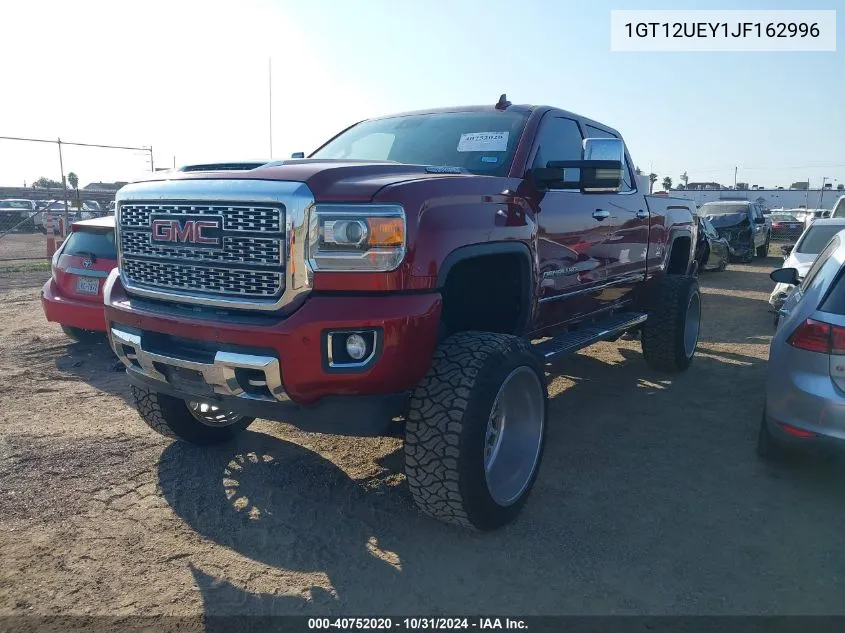 2018 GMC Sierra 2500Hd Denali VIN: 1GT12UEY1JF162996 Lot: 40752020