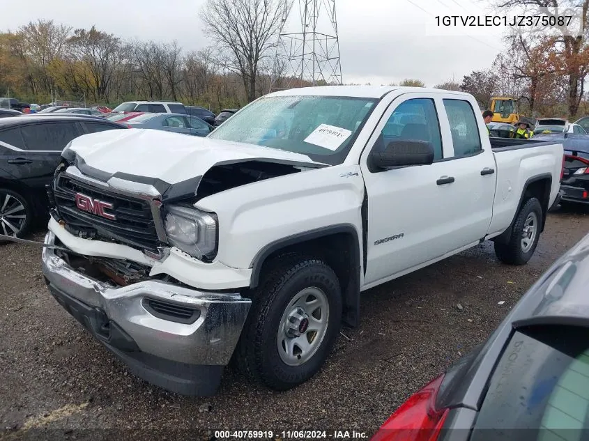 2018 GMC Sierra 1500 VIN: 1GTV2LEC1JZ375087 Lot: 40759919