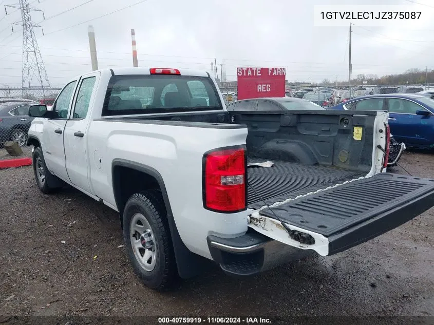 2018 GMC Sierra 1500 VIN: 1GTV2LEC1JZ375087 Lot: 40759919