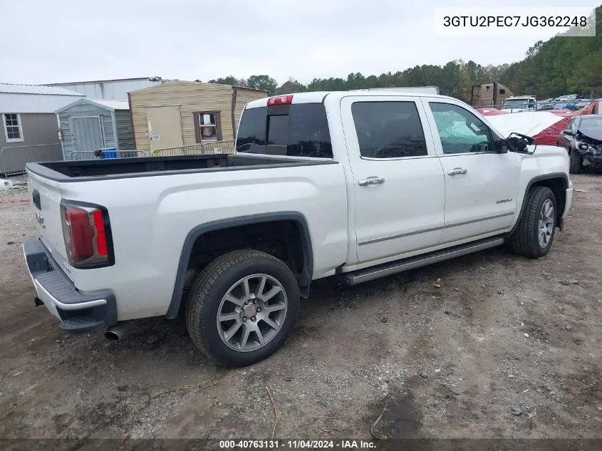 2018 GMC Sierra 1500 Denali VIN: 3GTU2PEC7JG362248 Lot: 40763131