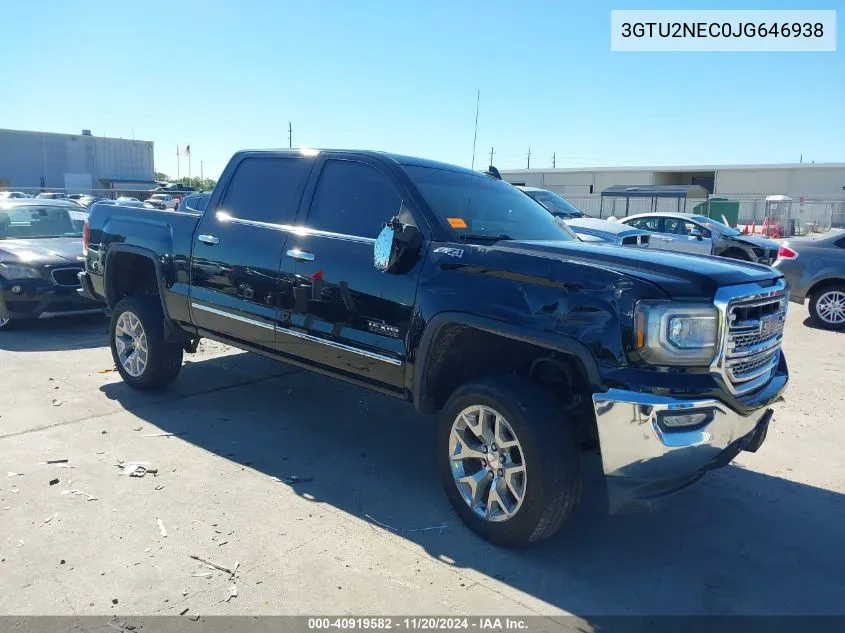 2018 GMC Sierra 1500 Slt VIN: 3GTU2NEC0JG646938 Lot: 40919582