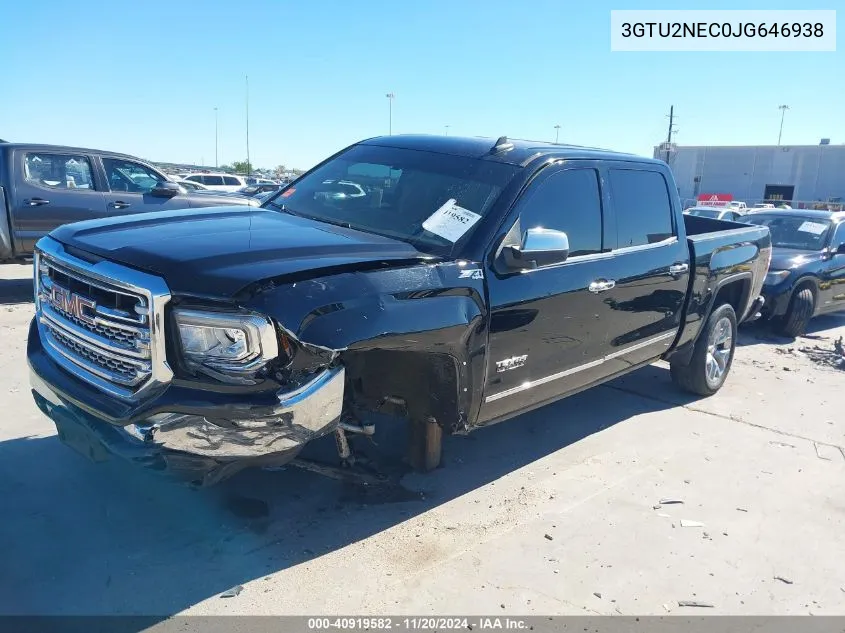 2018 GMC Sierra 1500 Slt VIN: 3GTU2NEC0JG646938 Lot: 40919582