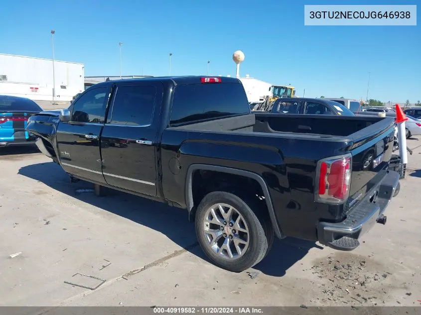 2018 GMC Sierra 1500 Slt VIN: 3GTU2NEC0JG646938 Lot: 40919582