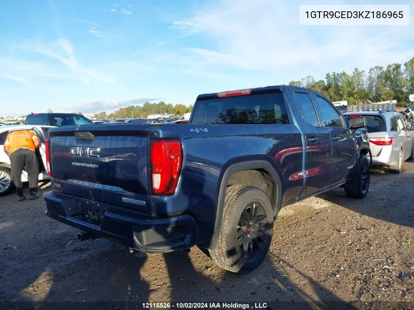 2019 GMC Sierra K1500 Elevation VIN: 1GTR9CED3KZ186965 Lot: 12115526