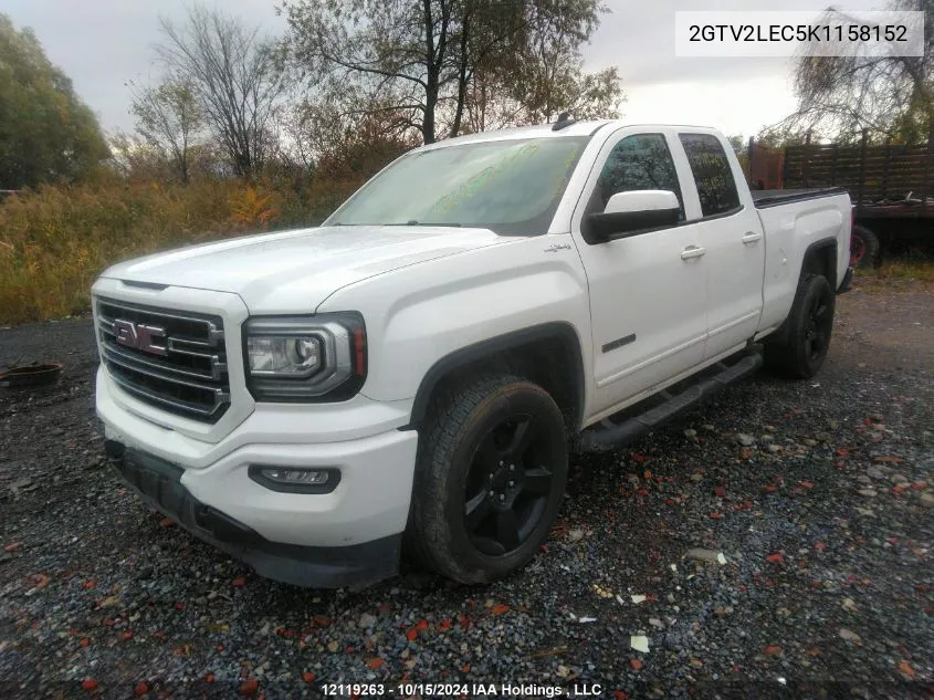 2019 GMC Sierra 1500 Limited VIN: 2GTV2LEC5K1158152 Lot: 12119263