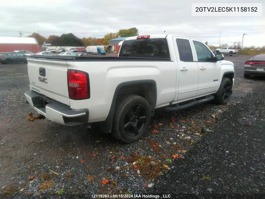 2019 GMC Sierra 1500 Limited VIN: 2GTV2LEC5K1158152 Lot: 12119263