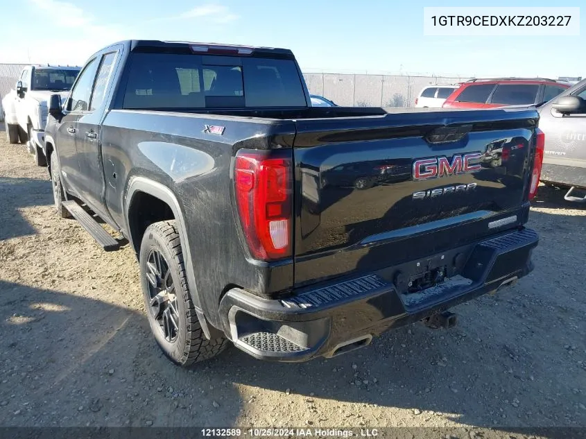 2019 GMC Sierra 1500 VIN: 1GTR9CEDXKZ203227 Lot: 12132589