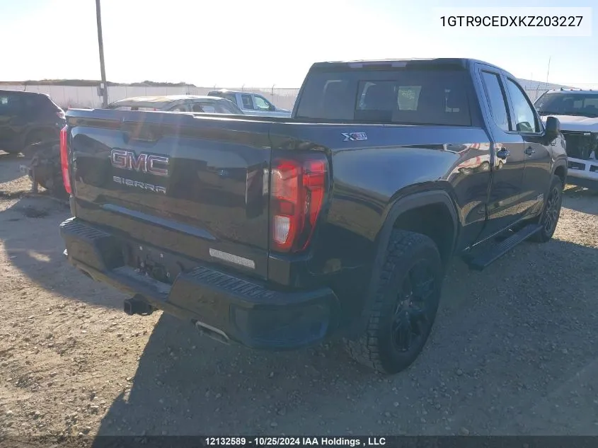 2019 GMC Sierra 1500 VIN: 1GTR9CEDXKZ203227 Lot: 12132589