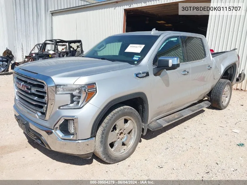 3GTP8DED0KG115707 2019 GMC Sierra 1500 Slt