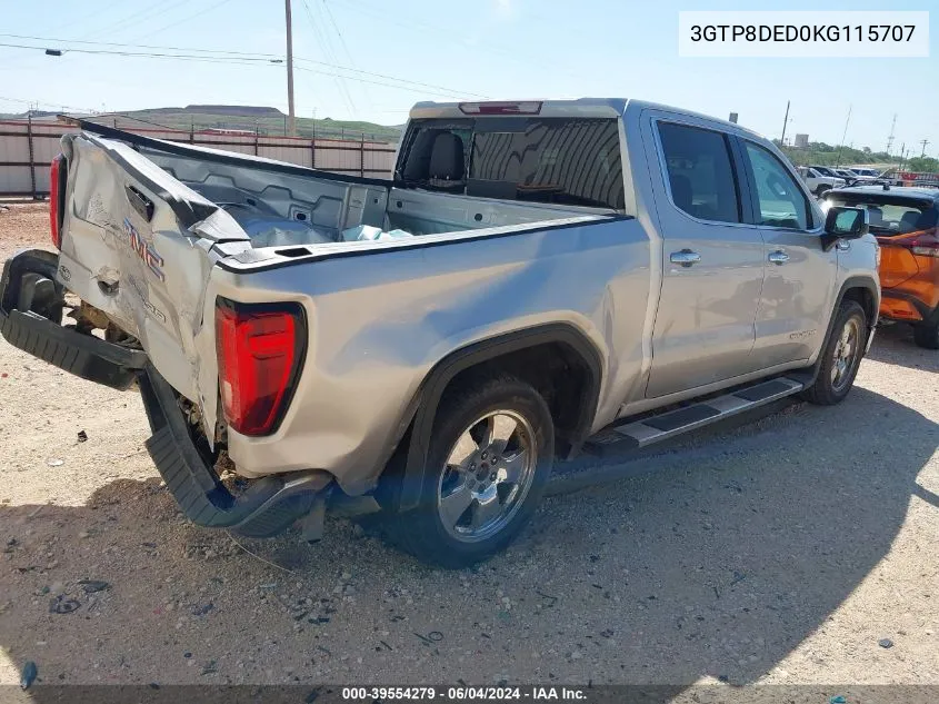 3GTP8DED0KG115707 2019 GMC Sierra 1500 Slt