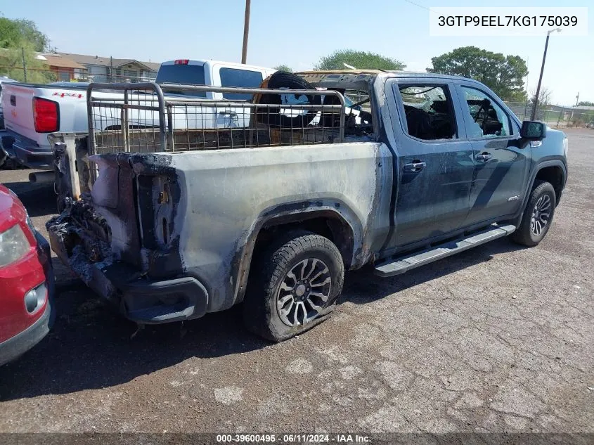 2019 GMC Sierra 1500 At4 VIN: 3GTP9EEL7KG175039 Lot: 39600495