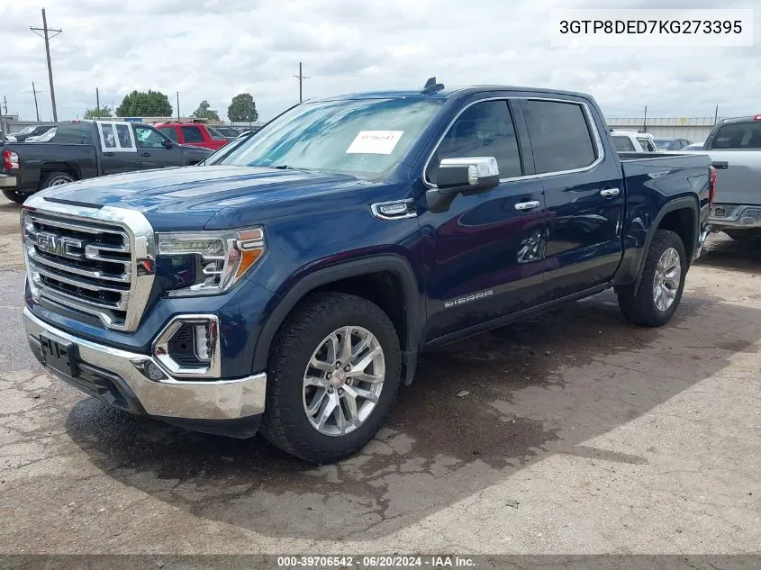 2019 GMC Sierra 1500 Slt VIN: 3GTP8DED7KG273395 Lot: 39706542