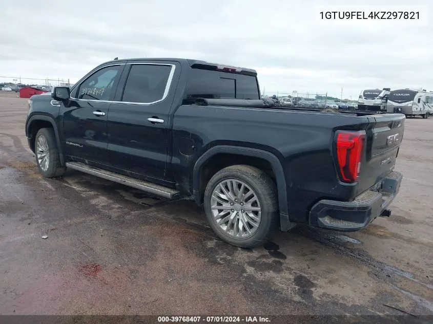 2019 GMC Sierra 1500 Denali VIN: 1GTU9FEL4KZ297821 Lot: 39768407