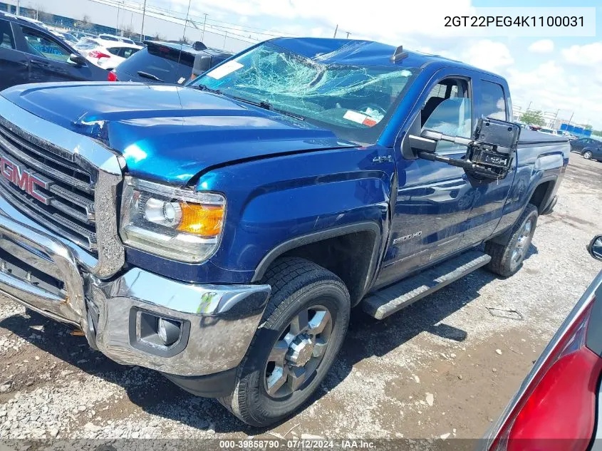 2019 GMC Sierra 2500Hd Sle VIN: 2GT22PEG4K1100031 Lot: 39858790