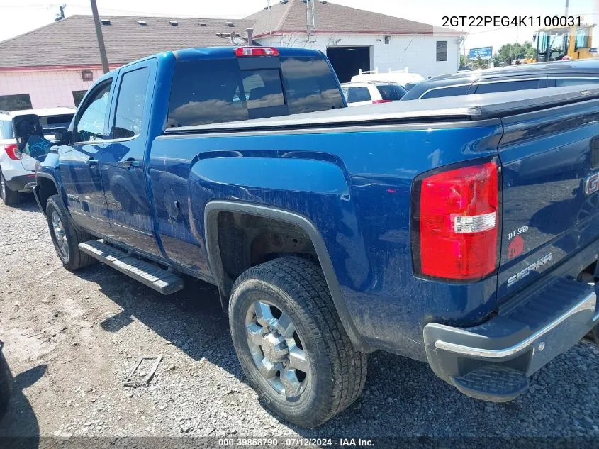 2GT22PEG4K1100031 2019 GMC Sierra 2500Hd Sle