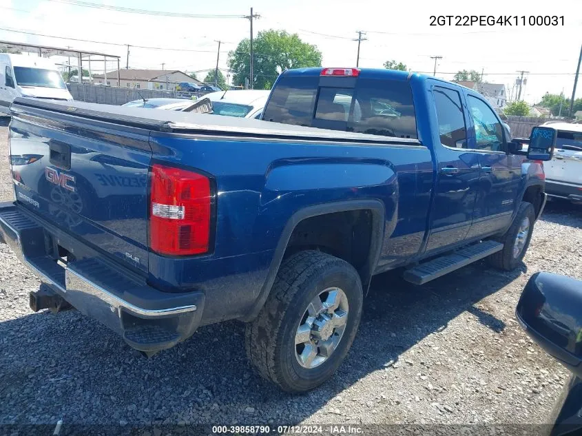 2GT22PEG4K1100031 2019 GMC Sierra 2500Hd Sle