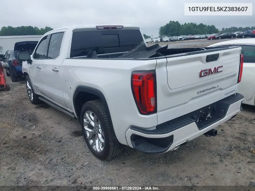 2019 GMC Sierra 1500 Denali VIN: 1GTU9FEL5KZ383607 Lot: 39958861