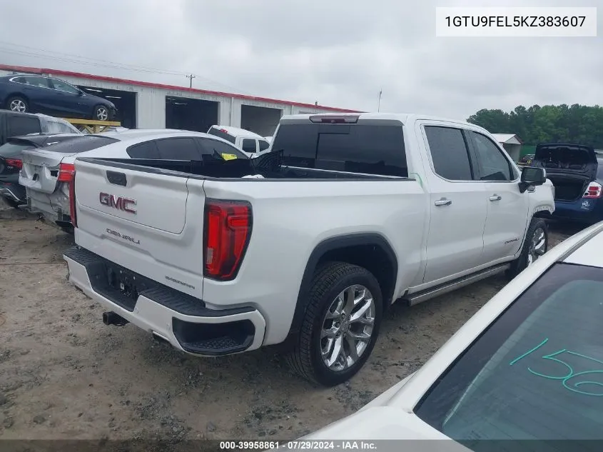 2019 GMC Sierra 1500 Denali VIN: 1GTU9FEL5KZ383607 Lot: 39958861