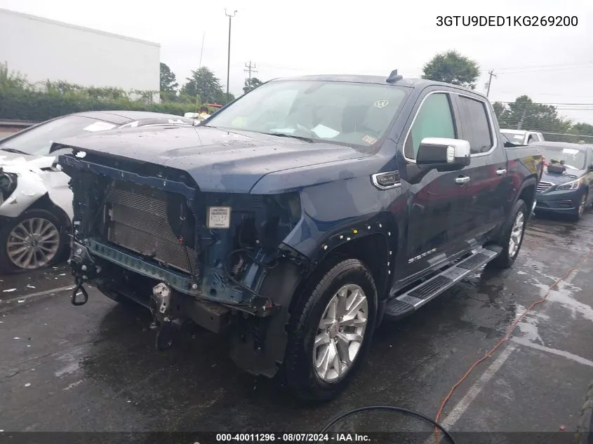 2019 GMC Sierra 1500 Slt VIN: 3GTU9DED1KG269200 Lot: 40011296