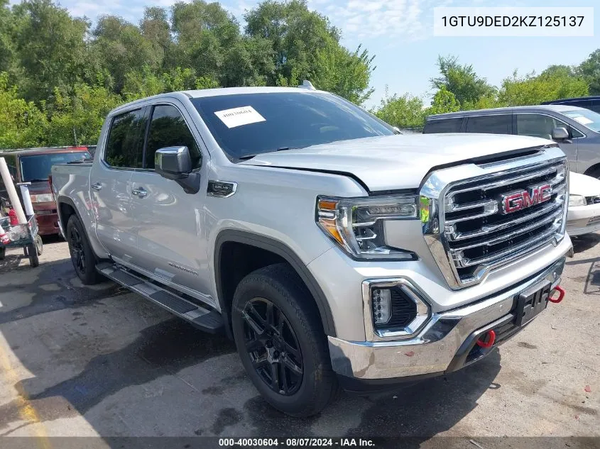 2019 GMC Sierra 1500 Slt VIN: 1GTU9DED2KZ125137 Lot: 40030604