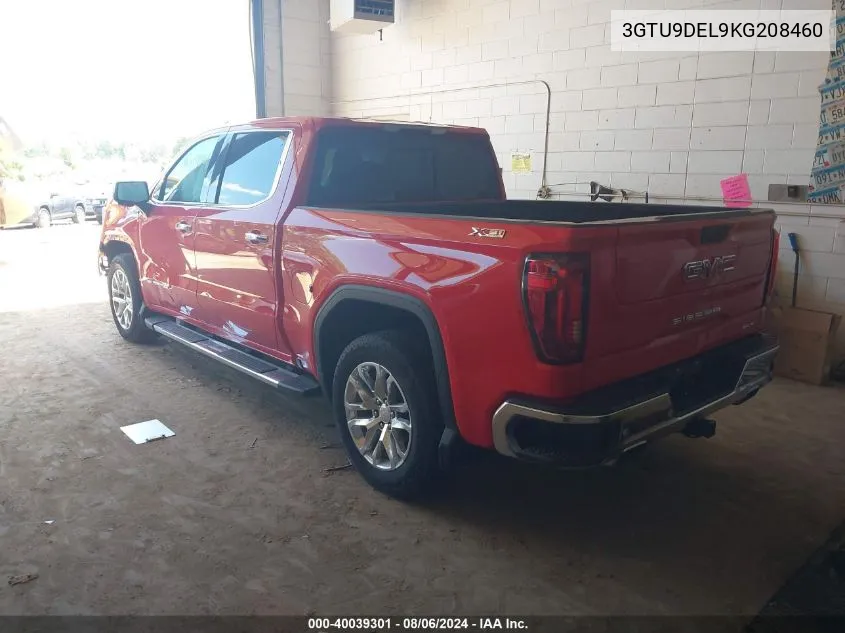 2019 GMC Sierra 1500 Slt VIN: 3GTU9DEL9KG208460 Lot: 40039301