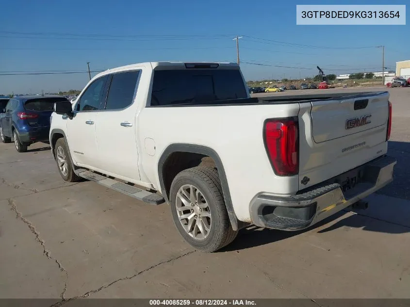 2019 GMC Sierra 1500 C1500 Slt VIN: 3GTP8DED9KG313654 Lot: 40085259