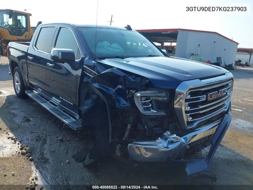 2019 GMC Sierra 1500 Slt VIN: 3GTU9DED7KG237903 Lot: 40085522