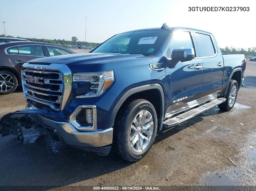 2019 GMC Sierra 1500 Slt VIN: 3GTU9DED7KG237903 Lot: 40085522