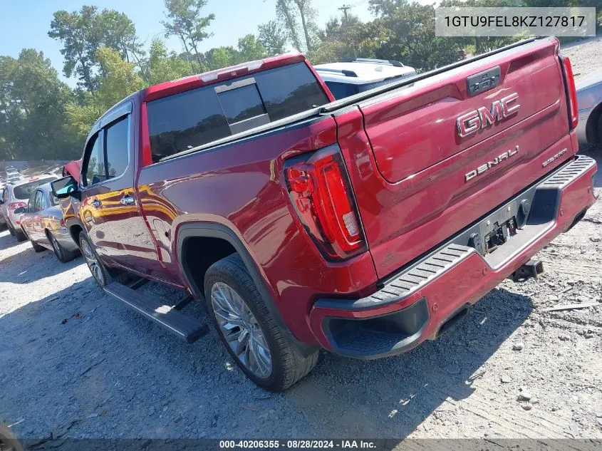 2019 GMC Sierra 1500 Denali VIN: 1GTU9FEL8KZ127817 Lot: 40206355