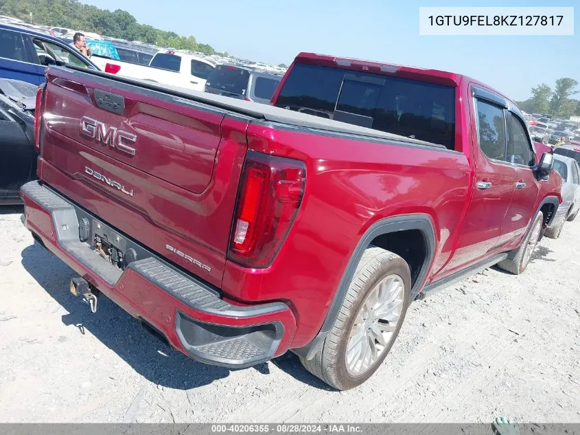 2019 GMC Sierra 1500 Denali VIN: 1GTU9FEL8KZ127817 Lot: 40206355